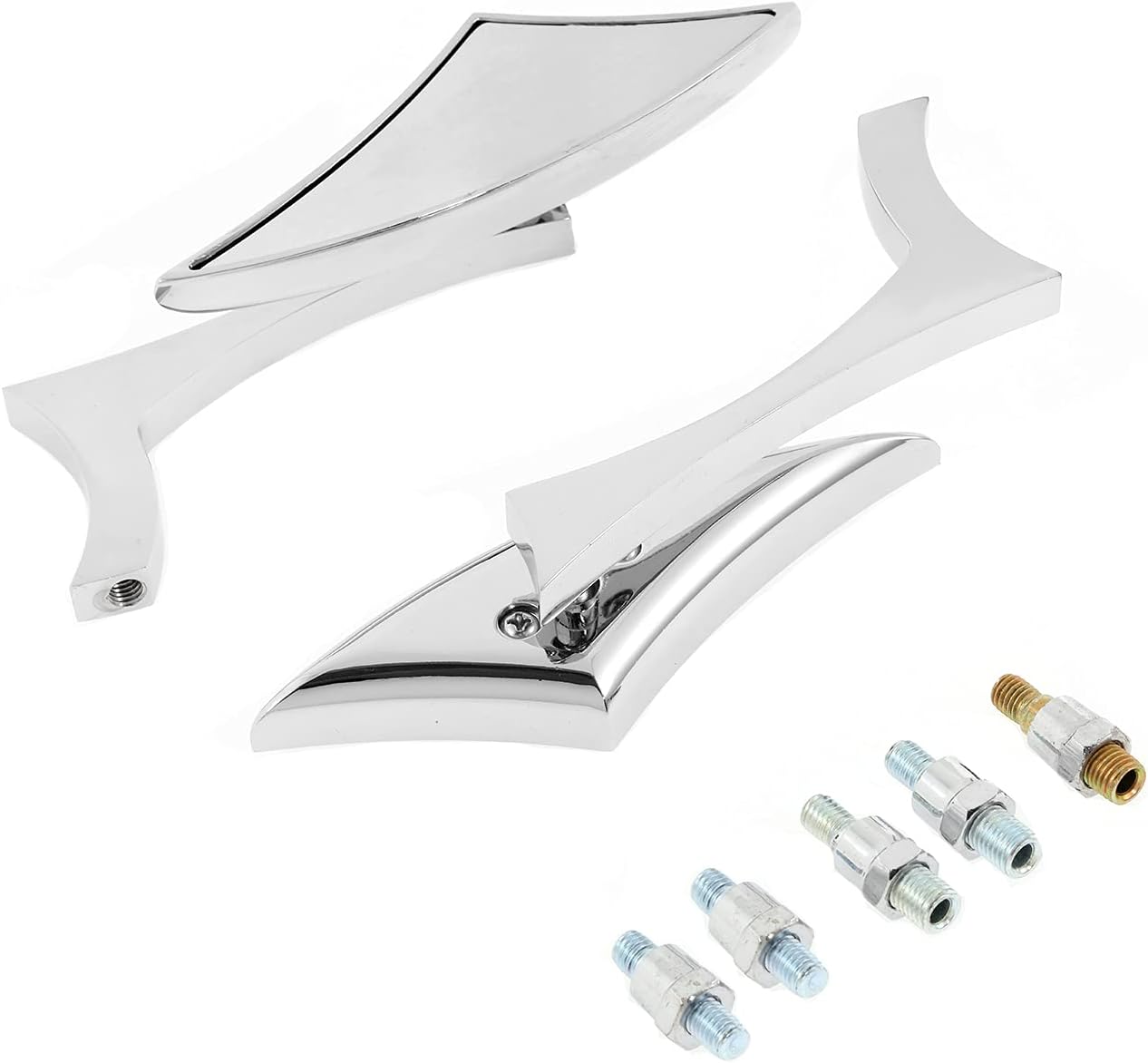 Espejo retrovisor universal de motocicleta de 80.394 in, espejo lateral con adaptador y diseño giratorio ajustable, antioxidante, impermeable, apto