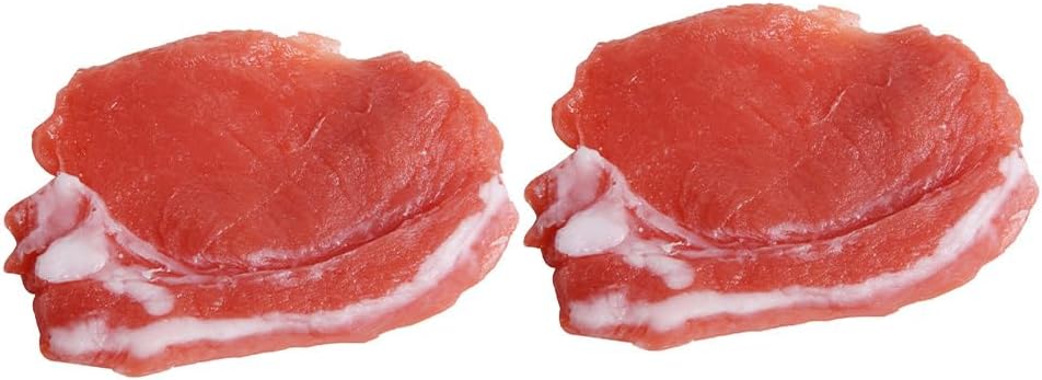 Cabilock 2 unids carne falsa simulación de cerdo modelo de comida decoración carnes frescas modelo artesanal para exhibición de gabinete