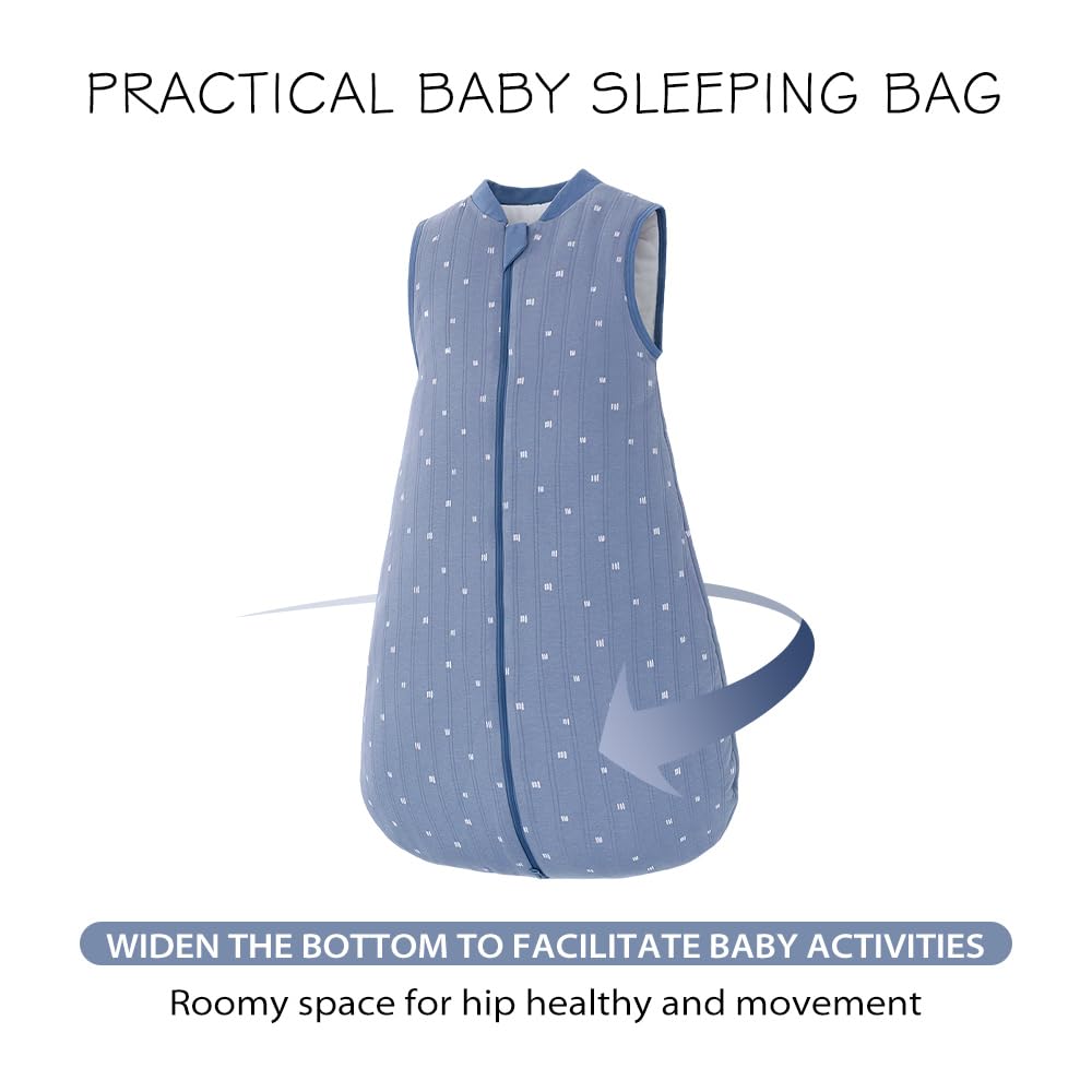 TOG 2.5 – Saco de dormir para bebé, saco de dormir sin mangas para bebés y niños pequeños, saco de dormir súper suave, cálido y cómodo, rayas azules