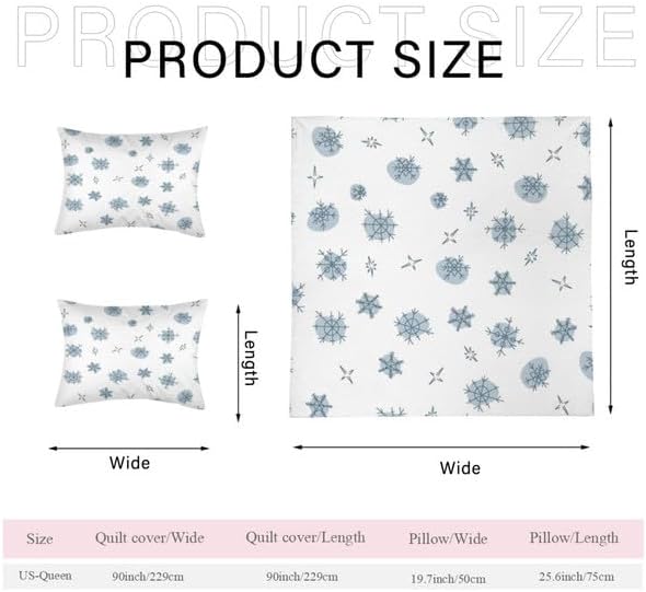 Duvet Cover Set Full Size Christmas Theme Merry ChristmasChristmas TreeBells Pattern Holiday Season Luxury Reversible Bedding Set Comforter Cover(1