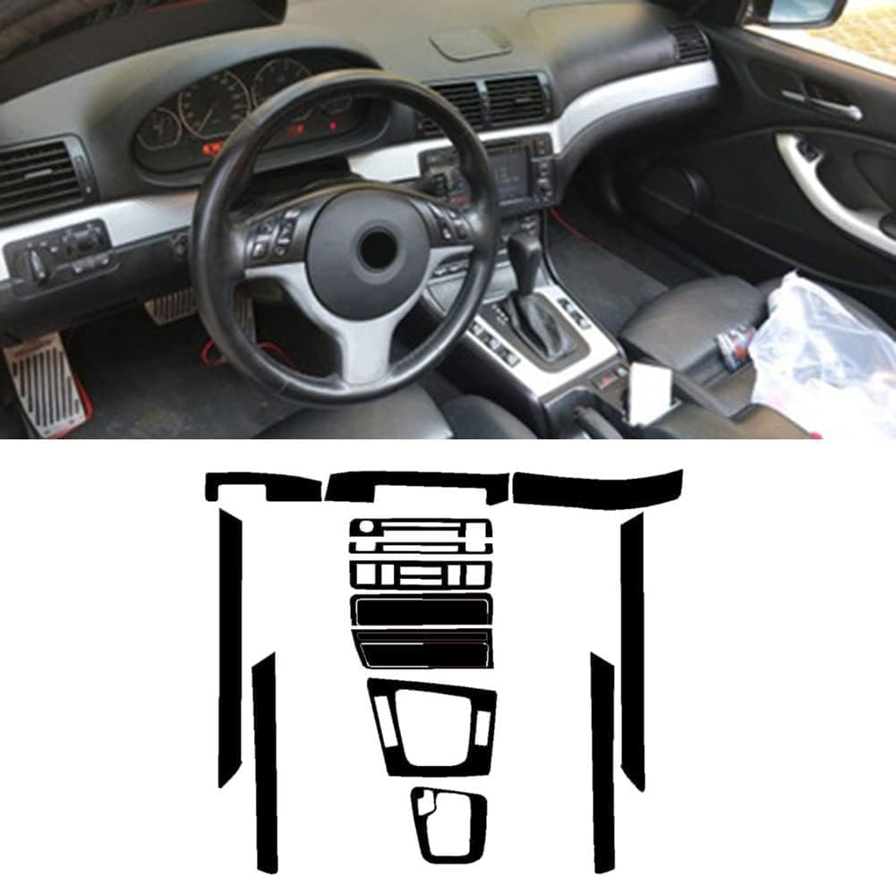 Cubierta de botón de volante de fibra de carbono 5D, cubierta interior del volante, decoración interior, accesorio de automóvil para BMW Serie 3 E46