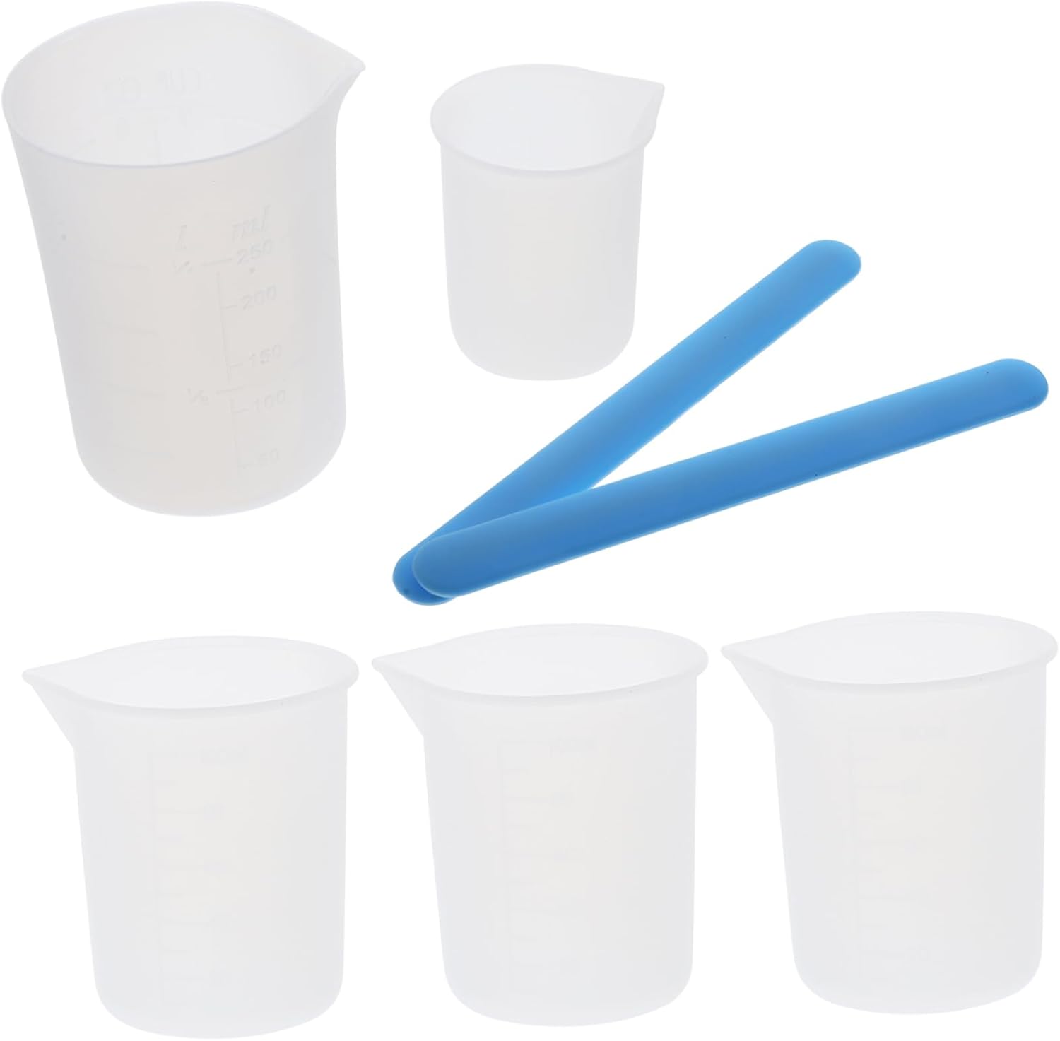 SEWACC 5 Sets molde de para resina Silicone Measuring Cup Resin Mold epoxy Mixing Cup handicrafts Making Tool Paint Mixing Cup Stirring Rod