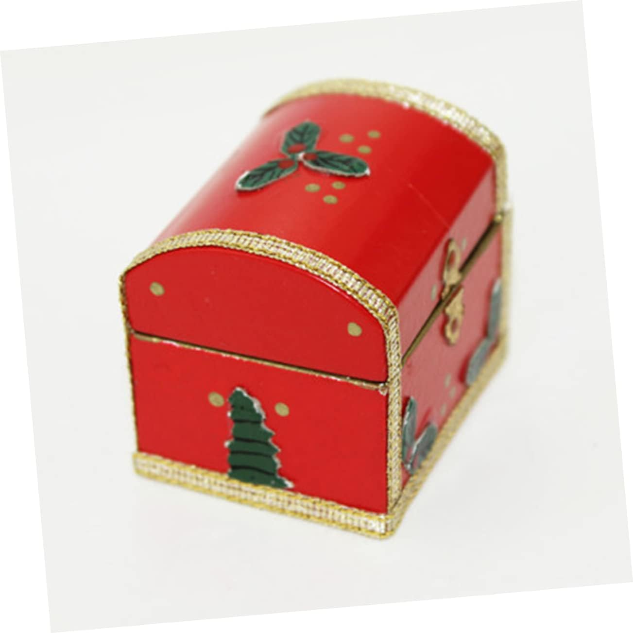 TOYANDONA 1pc juego de madera mini muebles mini juguetes muebles simulados juguete mini artesanía caja de Navidad juguete madera rojo artesanía