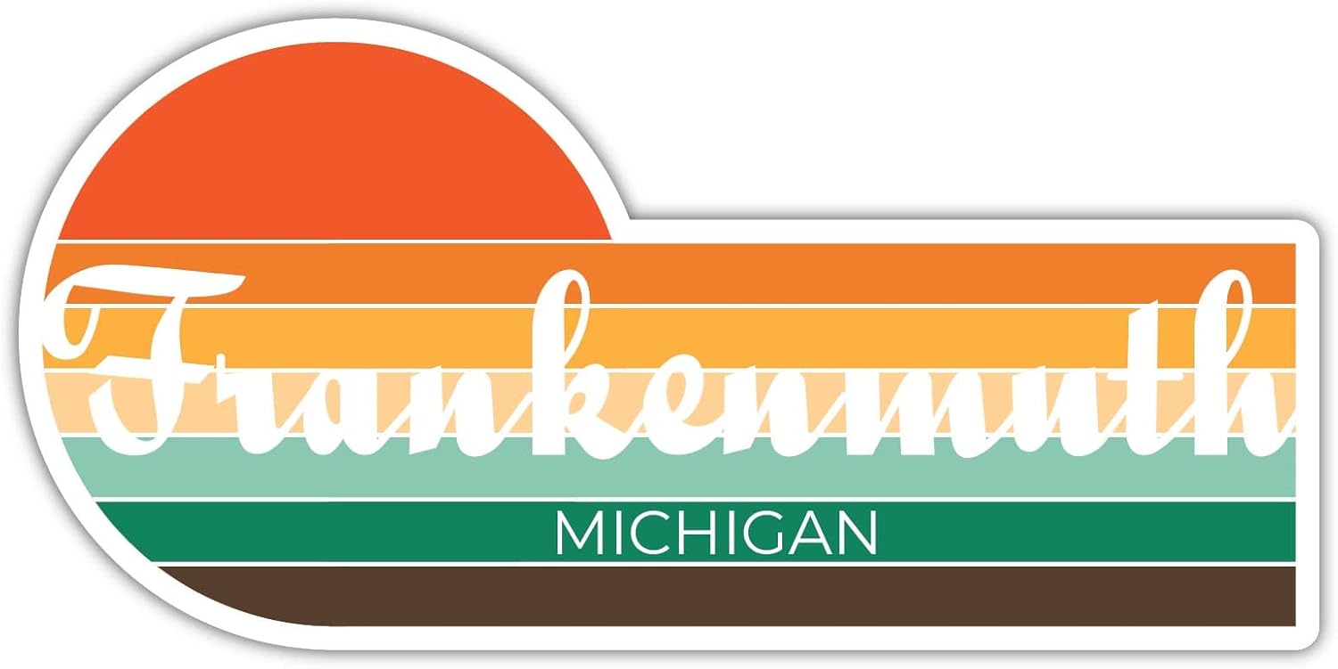 Frankenmuth Michigan – Imán para nevera (4 x 2.25 pulgadas), diseño estético retro vintage de los años 70