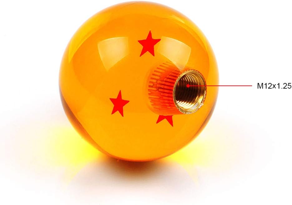 RASTP Dragon Ball Z Star – Pomo de palanca de cambios manual universal con adaptador para la mayoría de automóviles (3 estrellas)