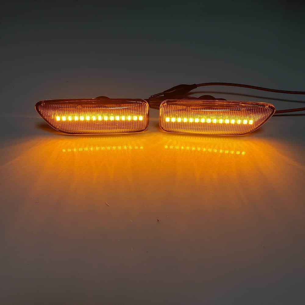GZYF Luces de marcador laterales para guardabarros delanteros para Volvo S60 S80 MK1 V70 MK2 XC70 XC90 lente transparente, luz ámbar
