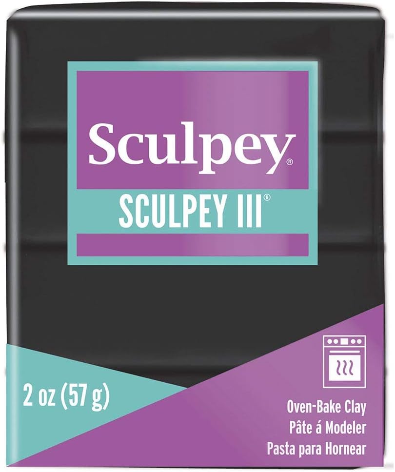 Sculpey Polyform Sculpey III – Arcilla polimérica de 2 onzas, color negro, S302-042 (paquete de 5)