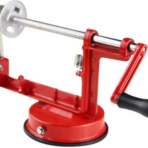 Cortador de manzana 3 en 1, cortador de manzana de larga duración con potente base de succión y cuchillas de acero inoxidable para manzanas, papas y Cortador de manzana 3 en 1, cortador de manzana de larga duración con potente base de succión y cuchillas de acero inoxidable para manzanas, papas y