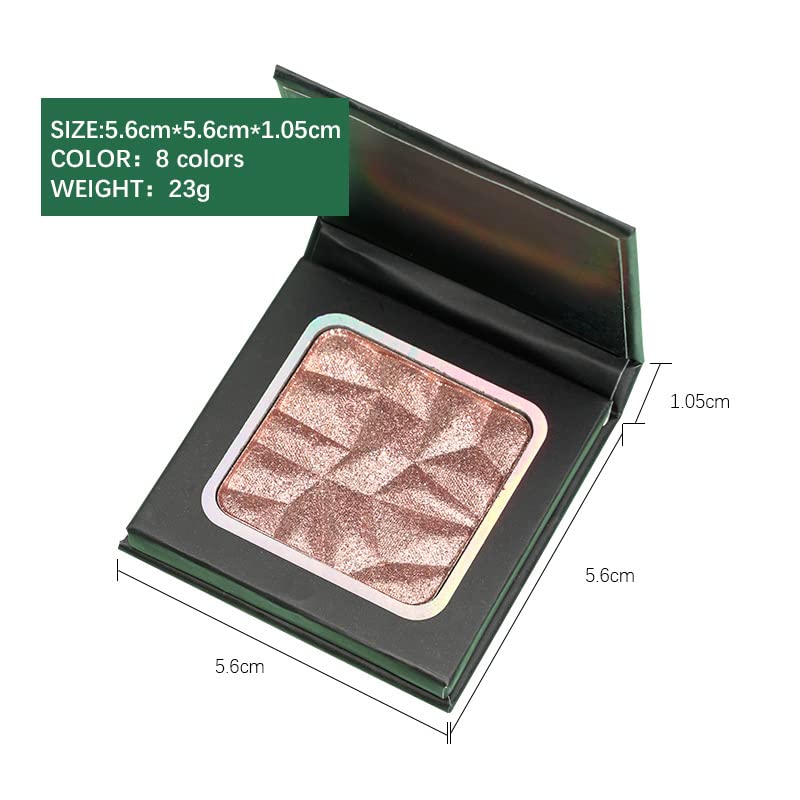 Ynzon Paleta de resaltadores faciales con purpurina brillante, paleta de contorno natural nude brillante, iluminador de maquillaje de alto brillo,