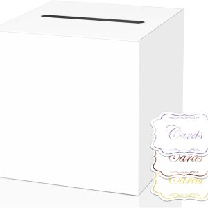 Caja de tarjetas blanca, caja de recepción de tarjetas para cumpleaños, boda, novia, baby shower, graduación, aniversarios, decoraciones de fiesta Caja de tarjetas blanca, caja de recepción de tarjetas para cumpleaños, boda, novia, baby shower, graduación, aniversarios, decoraciones de fiesta