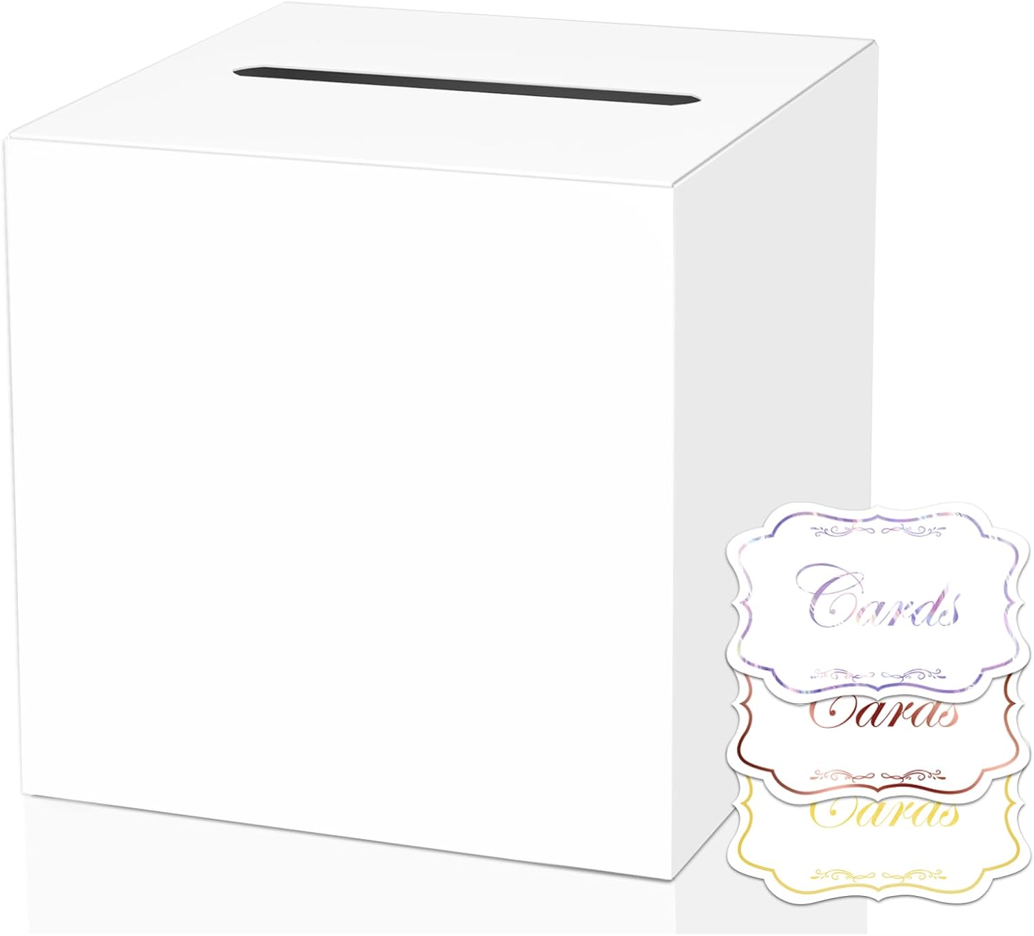 Caja de tarjetas blanca, caja de recepción de tarjetas para cumpleaños, boda, novia, baby shower, graduación, aniversarios, decoraciones de fiesta