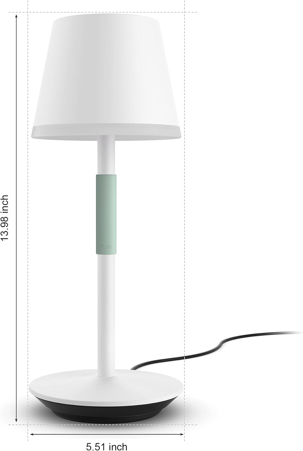 Philips Hue Go – Lámpara de mesa portátil de 2unidades para uso en interiores y exteriores, ambiente blanco y de color, compatible con Alexa, Apple