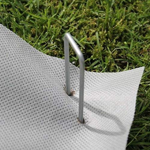 100 estacas de césped galvanizado de 6 pulgadas para jardín, césped y paisaje, grapas de tela resistente calibre 11 de acero antioxidante para