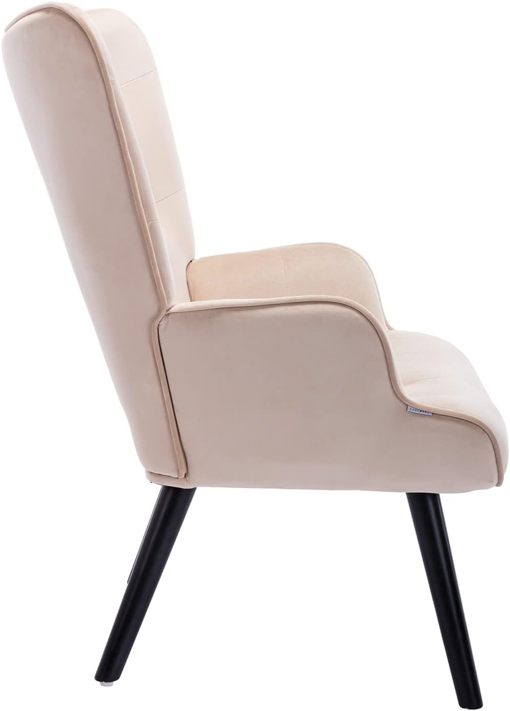 Pannow Silla decorativa de terciopelo, moderna silla de tocador con botones copetudos, silla eisure con brazos tapizada con respaldo alto, patas de