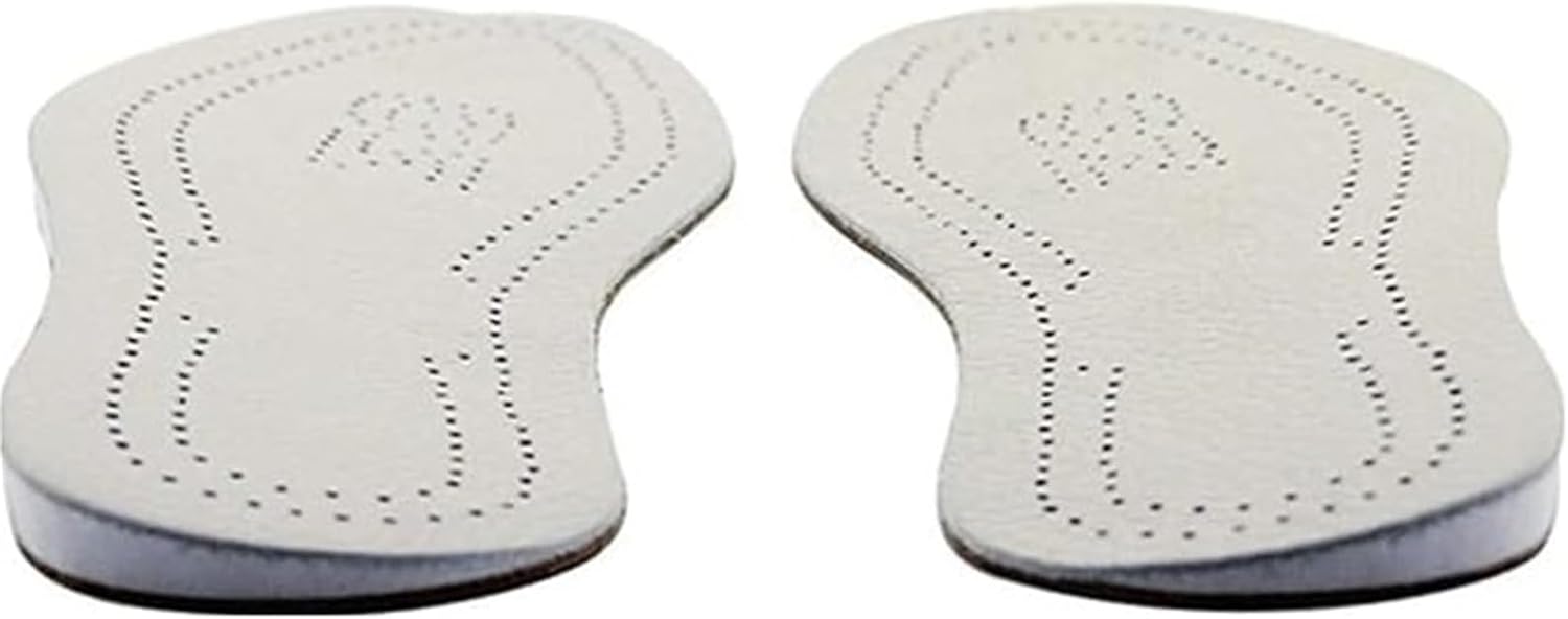 1 par de plantillas ortopédicas de cuero para piernas OX, inserciones de talón, rodilleras de cuña para mujeres y hombres, pronación correctiva,