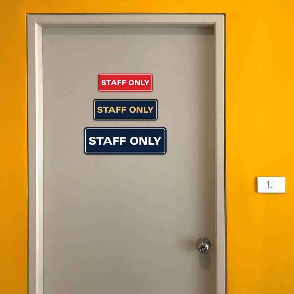 All Quality Letrero estándar para pared o puerta  Fácil instalación  Señales de trabajo de oficina  Seguridad mejorada  Plata  Pequeño (1 unidad)