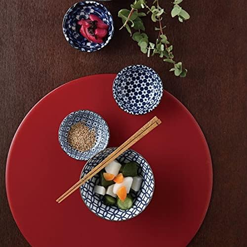 JapanBargain 4686 – Juego de 5 cuencos de arroz de porcelana japonesa, cuencos de sopa Miso con patrón tradicional de inspiración japonesa, ensalada