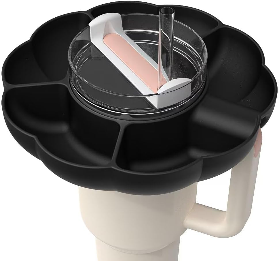 Stanley – Bandeja de aperitivos para vaso Stanley de 40 onzas con asa, accesorios de taza Stanley para Stanley Dupe de 40 onzas, soporte de anillo