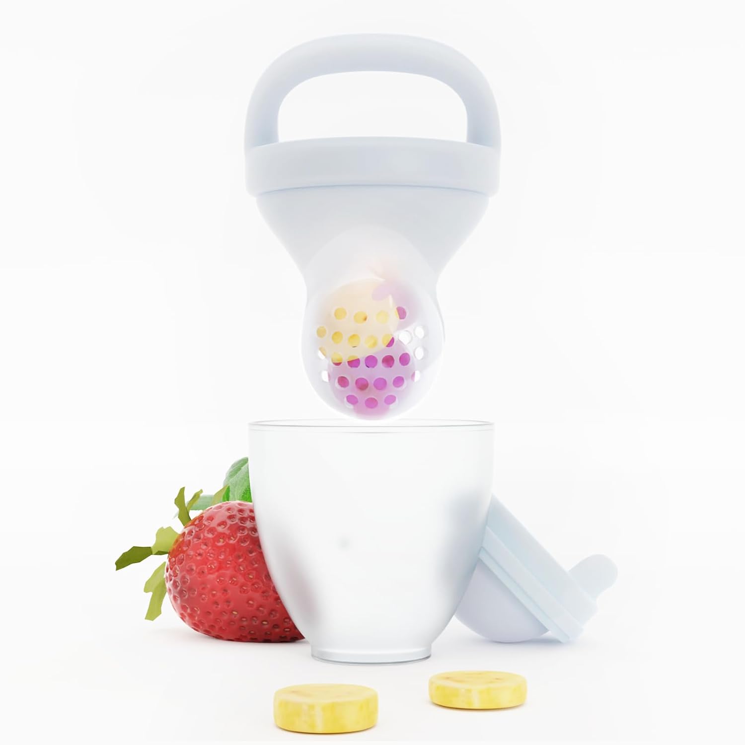 Nümi – Comedero para chupones para bebé, herramienta de dentición segura y conveniente para dispensar alimentos, mordedera de silicona sin BPA con