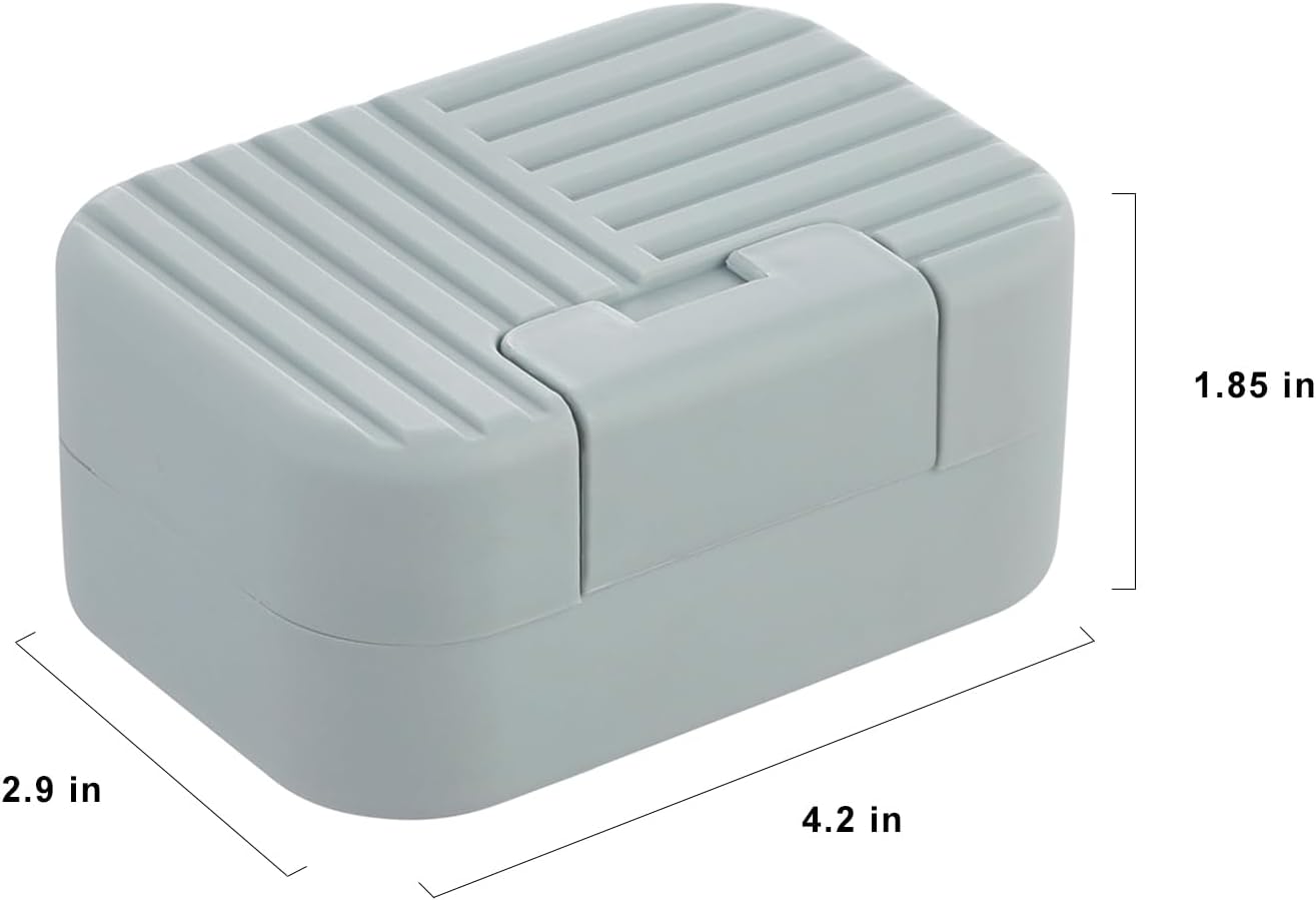 INIUNIK Paquete de 3 soportes para jabón, estuche de jabón de viaje, contenedor de jabón de viaje con tapa, caja de jabón, soporte para barra de