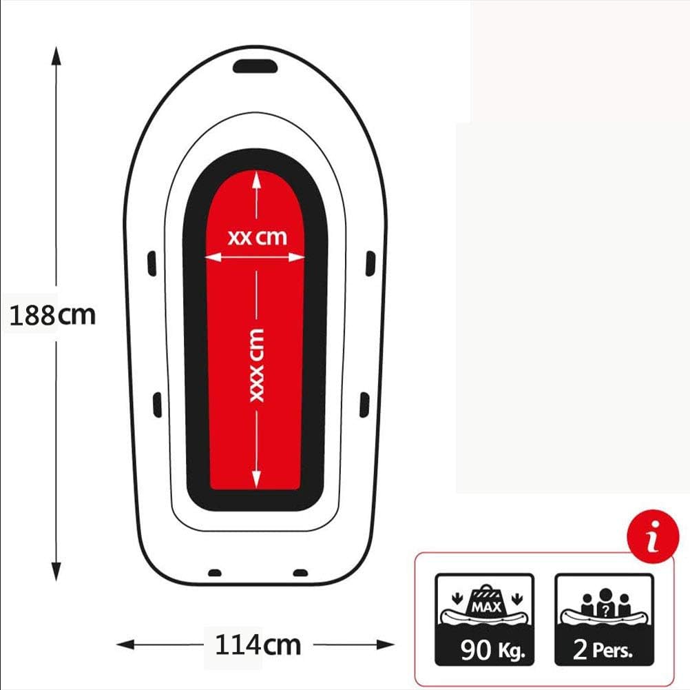 Bote inflable, PVC amarillo para 2 personas, botes inflables para adultos y niños con doble válvula, kayaks de pesca de aguas bravas para adultos y