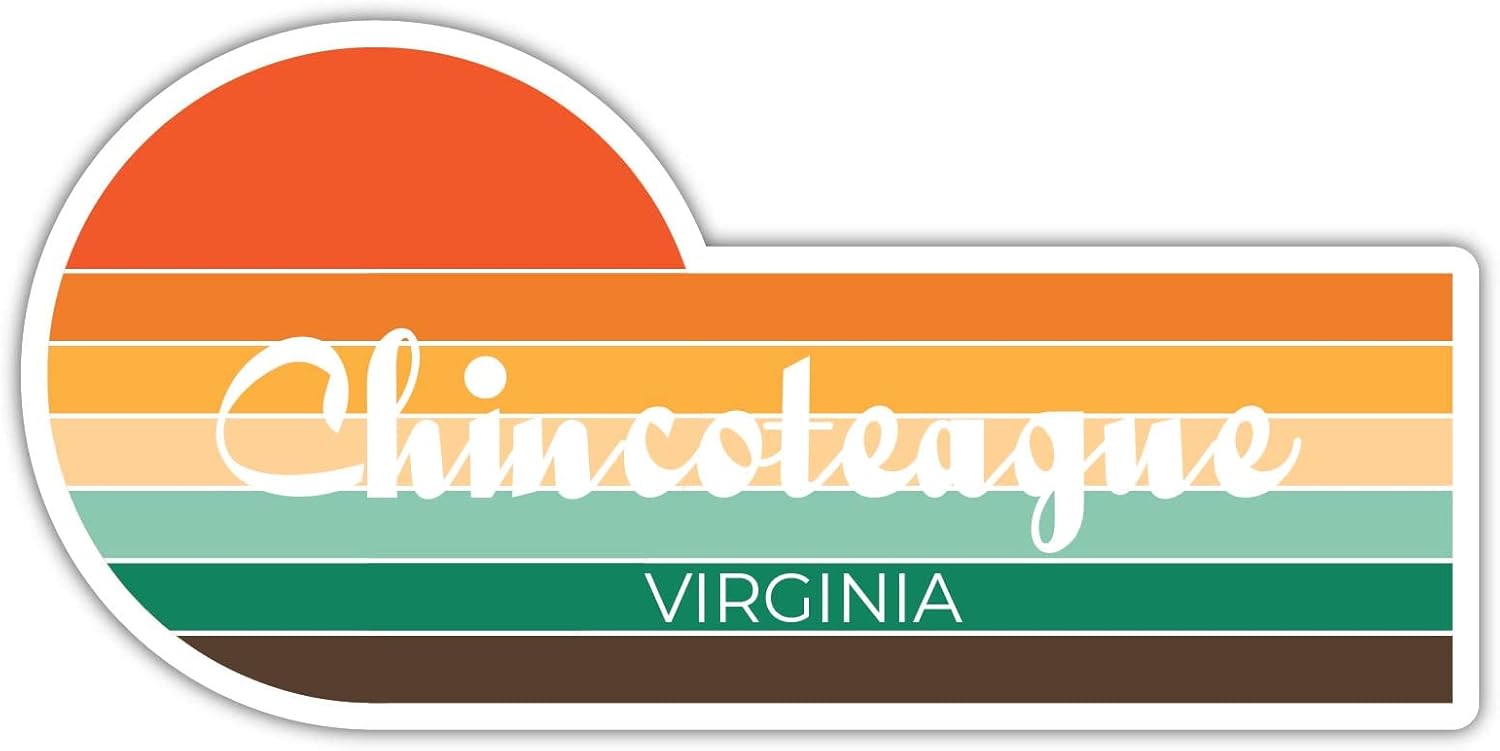 Chincoteague Virginia – Imán para nevera, diseño estético retro vintage de los años 70