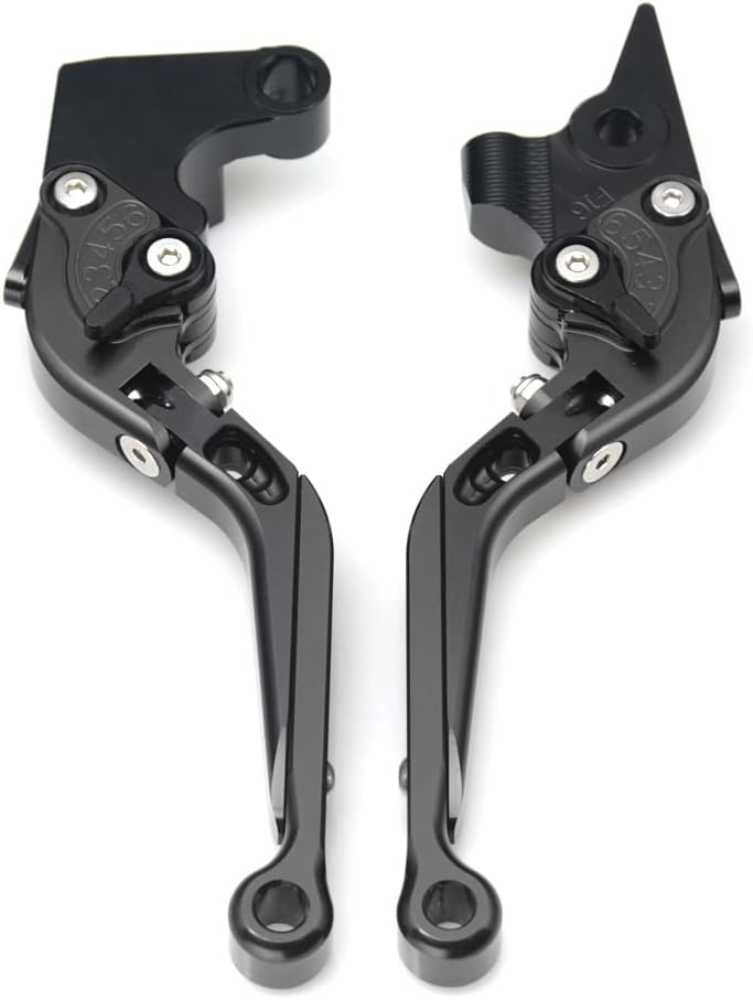 Palanca de embrague de freno de mano de aluminio plegable y extensible ajustable para Yamaha MT-03 2005-2022 (negro, MT-03 2018-2022)