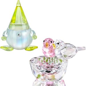 HDCRYSTALGIFTS Figura de pájaro de cristal y Yeellow Crystal Tomte Gnomo sueco Nisse muñeca escandinava sin rostro HDCRYSTALGIFTS Figura de pájaro de cristal y Yeellow Crystal Tomte Gnomo sueco Nisse muñeca escandinava sin rostro