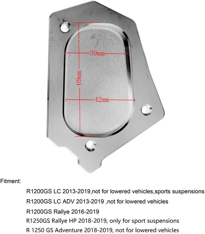 Almohadilla lateral de motocicleta Soporte de motocicleta para B&MW R 1200 GS LC R1200GS ADV R1250GS Adventure 2013-2022 Soporte lateral CNC para