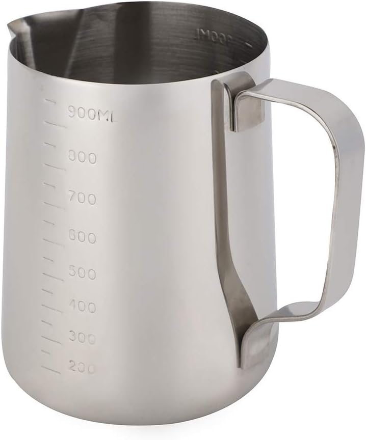 Jarra de leche de 34 onzas33.8 fl oz, jarra de espuma de leche, espumador de leche, jarra de leche para café, taza de vaporizador, taza de café de