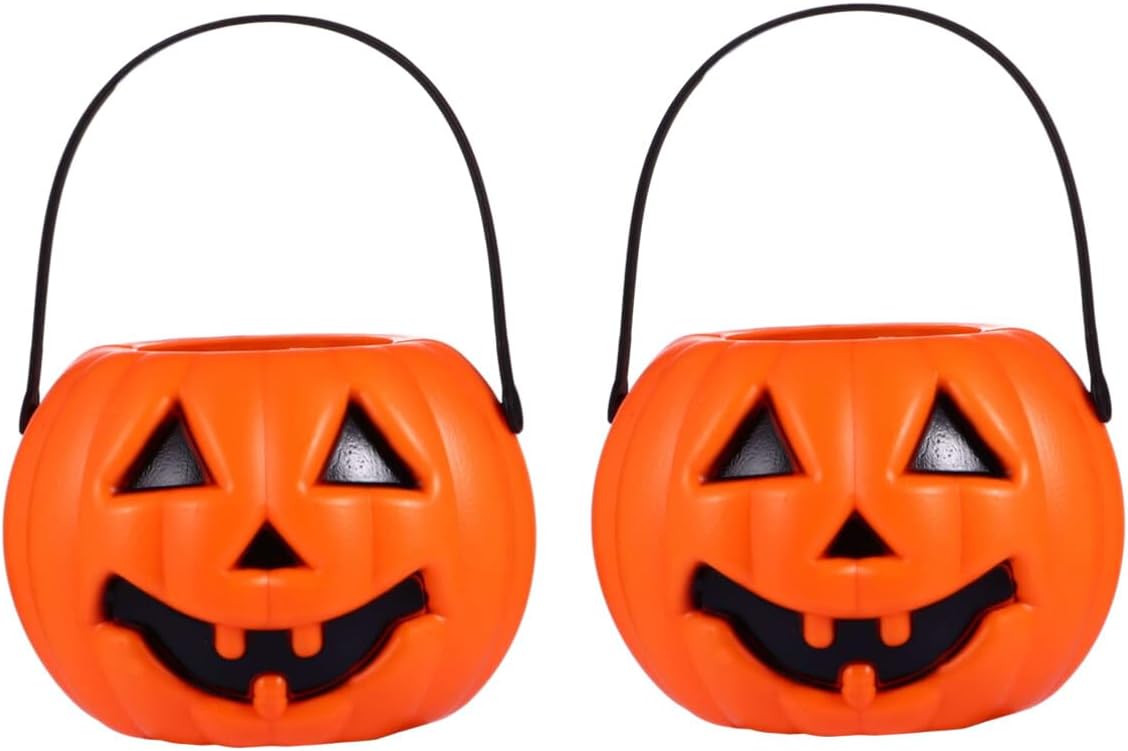 CALLARON Candy Tote – 6 cubos de calabaza de Halloween para caramelos de calabaza Jack O Lantern, cubo de calabaza, cubeta de caramelo de Halloween