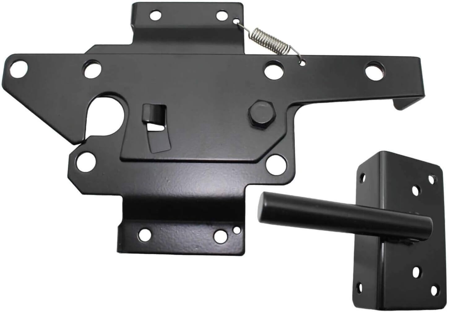 Pestillo de puerta de vinilo negro (para vinilo, madera, PVC, etc.), pestillo de puerta de valla con accesorios de montaje. Los pestillos de puerta