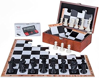 JigChess Juego de Ajedrez – Tablero de Ajedrez, Piezas de Ajedrez, Temporizador de Ajedrez DGT 960 – Todo en Caja