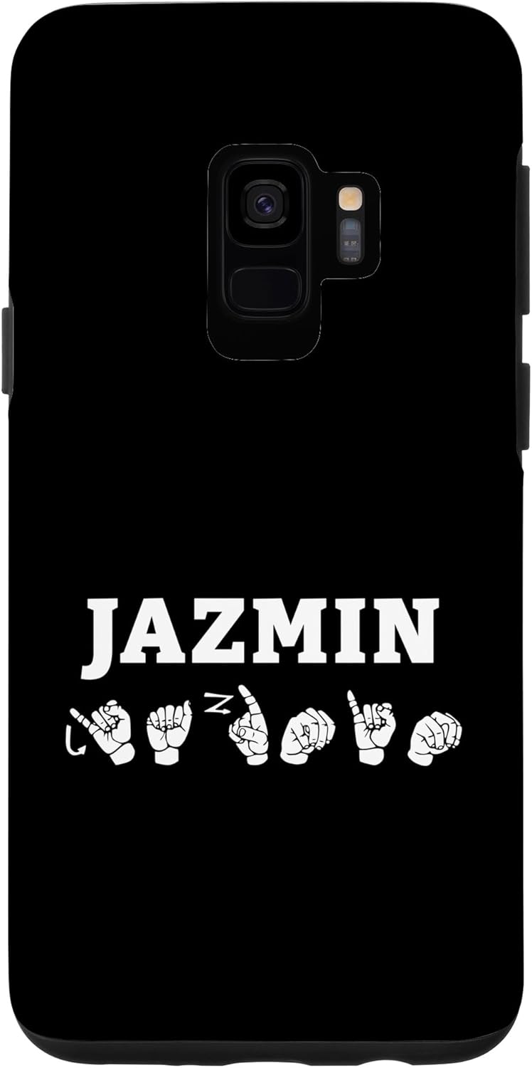 Galaxy S9 Personalized name sign language JAZMIN ASL Teacher Deaf Case