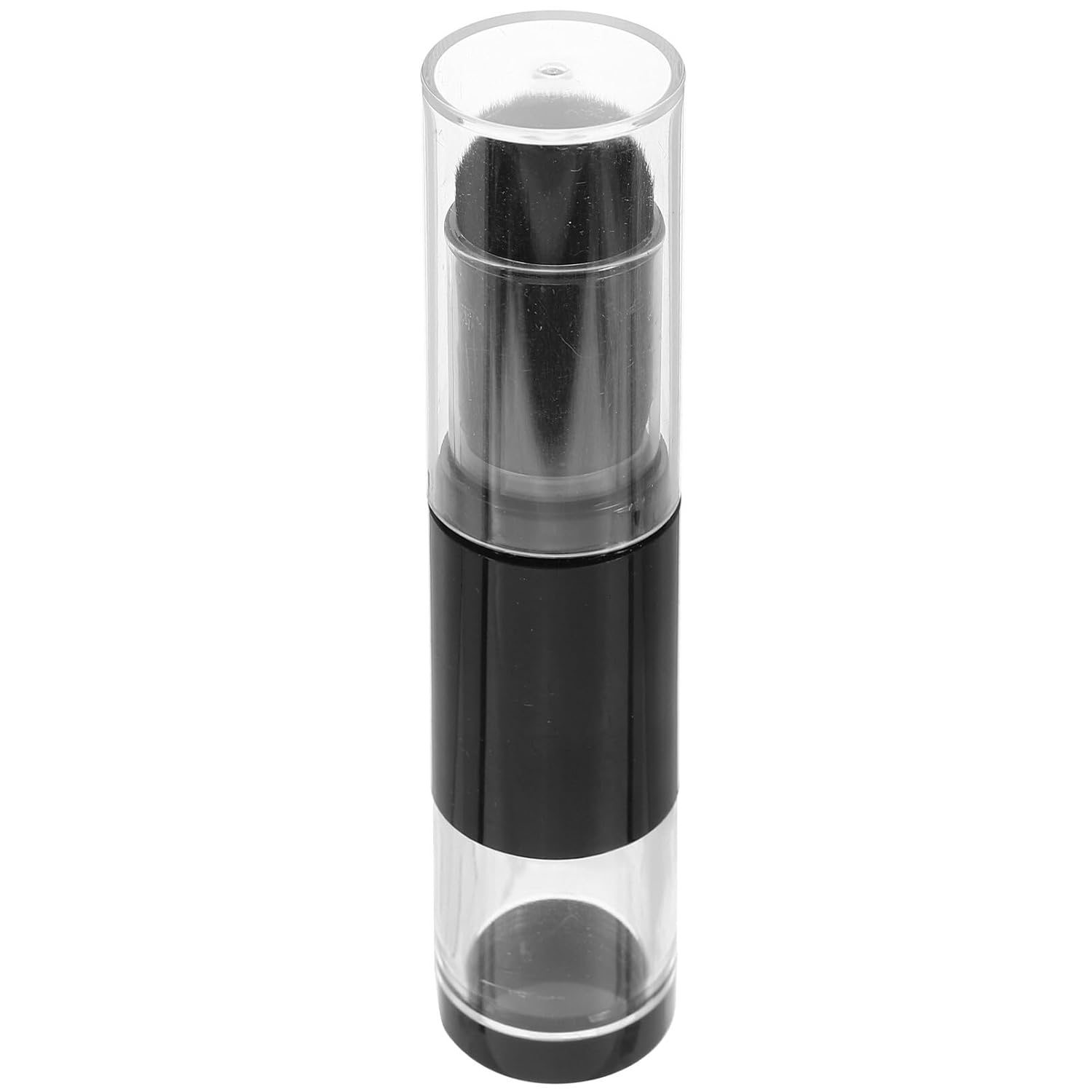 VOSAREA Brocha de base para maquillaje, cepillo para polvo con botella de polvo suelta recargable, frasco, cepillo de viaje para rubor (negro)