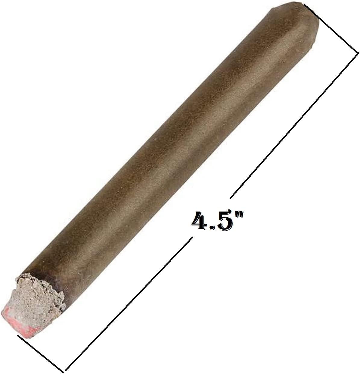 Puro de hojaldre de escenario falso de aspecto realista (paquete de 12) (4.5 pulgadas) cigarro marrón sintético. Parece que está tapada.