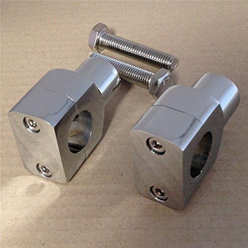 Abrazadera elevadora SMT-Chrome redonda de 1 pulgada para manillar compatible con Harley Kawasaki Suzuki Yamaha Honda B00RUEH4MG