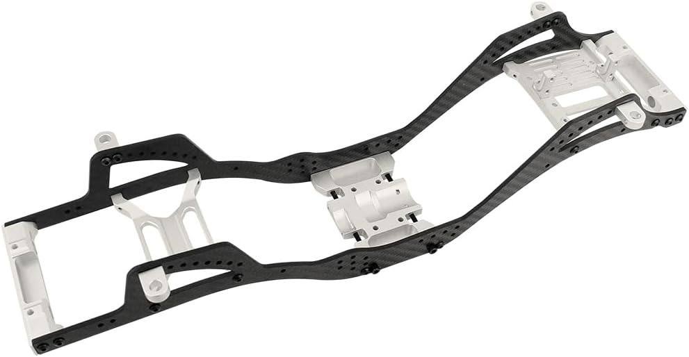 ZXYRC Soporte de poste de cuerpo de aleación de aluminio CNC para 110 RC Crawler Axial SCX10 PRO Actualizaciones de metal (Plata)