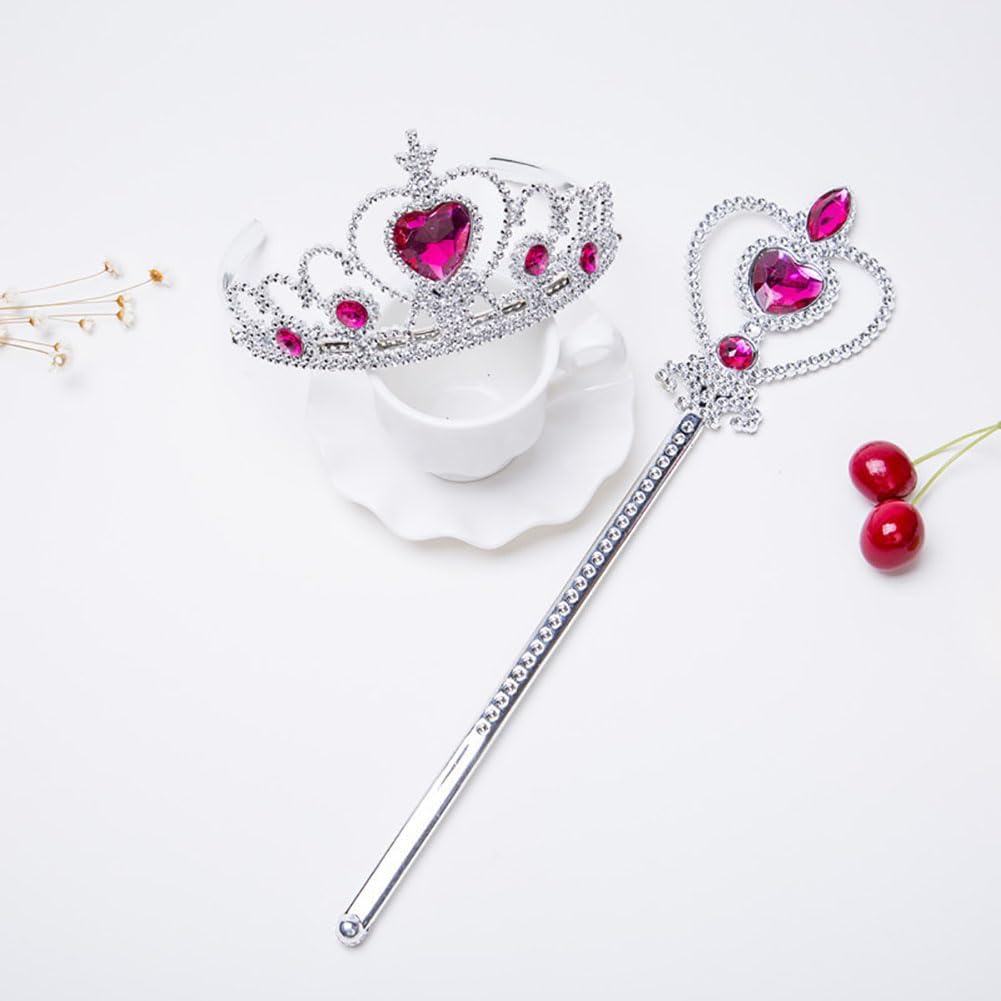 Disfraz de princesa Aurora, accesorios de disfraz para niñas, guantes de aurora, tiara, corona, collar, aretes, pulsera, anillo de princesa,