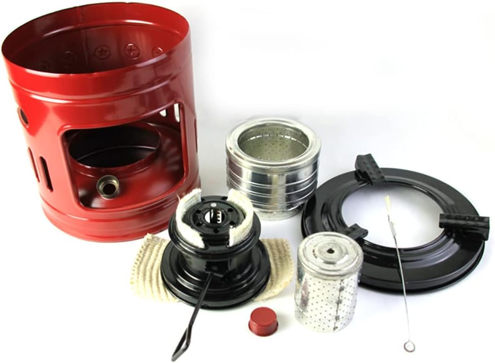 SHYDPM Calentador rojo de queroseno Iron Art para interiores y exteriores, mini calentador de queroseno de convección para acampar en interiores,