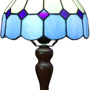 Bieye L10468 Lámpara de mesa pequeña con pantalla de 8 pulgadas de ancho, estilo mediterráneo, estilo Tiffany, color azul marino Bieye L10468 Lámpara de mesa pequeña con pantalla de 8 pulgadas de ancho, estilo mediterráneo, estilo Tiffany, color azul marino
