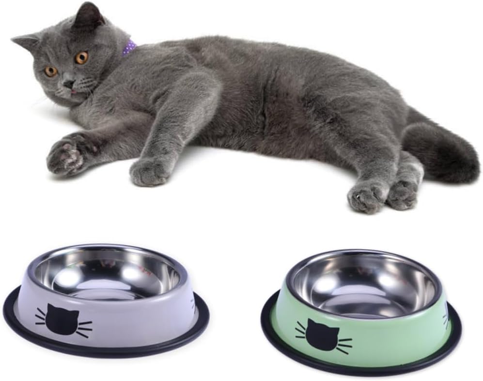 ABOOFAN Tazón de acero inoxidable para perros, cuencos antideslizantes para perros, comedero para mascotas, cuenco para mascotas, tazón de comida