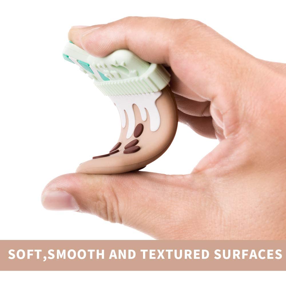 AmazingM Mordedor sensorial masticable de té de burbujas para niños y niñas, juguete de dentición masticable de silicona de grado alimenticio para