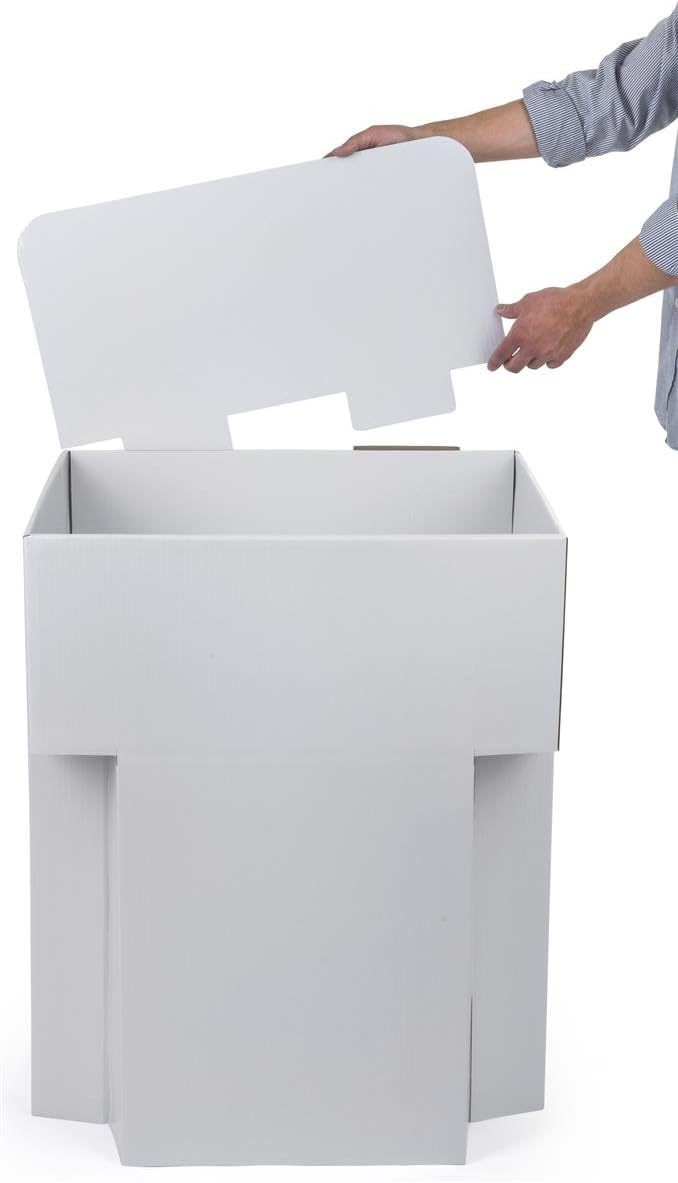 Displays2go, juego de visualización de cartón de 6cubos de basura, diseño de piso de pieacabado blanco (wcdumlrgwt)
