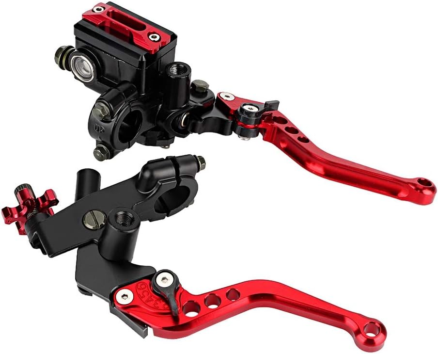 EVGATSAUTO Palancas de cilindro maestro, 1 par de palancas universales de freno de motocicleta de 78 pulgadas (0.866 in), palancas de depósito de