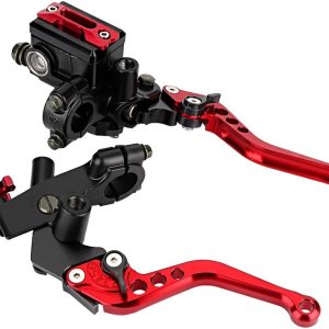 EVGATSAUTO Palancas de cilindro maestro, 1 par de palancas universales de freno de motocicleta de 78 pulgadas (0.866 in), palancas de depósito de EVGATSAUTO Palancas de cilindro maestro, 1 par de palancas universales de freno de motocicleta de 78 pulgadas (0.866 in), palancas de depósito de