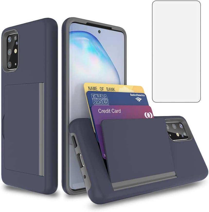 Asuwish Funda de teléfono para Samsung Galaxy A51 5GA 51 5G UW Verizon con protector de pantalla de vidrio templado y soporte para tarjetas,