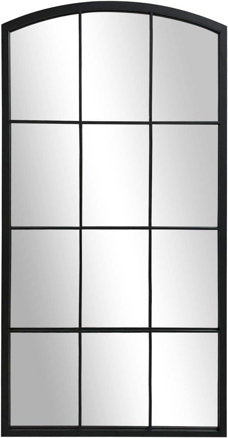 WAMIRRO Espejo alto para ventana, espejo de pared arqueado de granja, espejo de longitud completa para chimenea, entrada, pasillo, sala de estar, 24