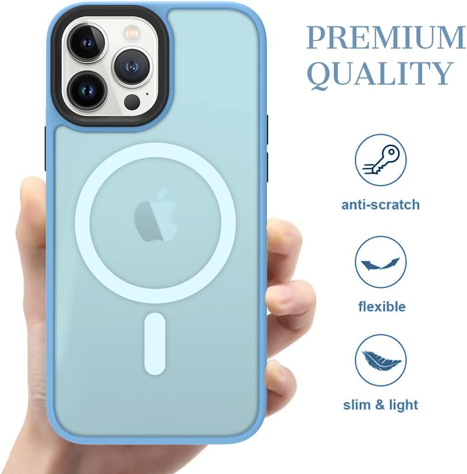 ZIYE Funda magnética para iPhone 13 Pro Max compatible con MagSafe, agradable a la piel, con protección de cámara, funda protectora de TPU de lujo,