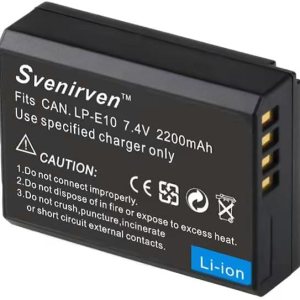 Svenirven Batería LP-E10 de 2200 mAh para Canon EOS Rebel T3, T5, T6, T7, Kiss X50, Kiss X70, EOS 1100D, EOS 1200D, EOS 1300D, EOS 2000D Cámara Svenirven Batería LP-E10 de 2200 mAh para Canon EOS Rebel T3, T5, T6, T7, Kiss X50, Kiss X70, EOS 1100D, EOS 1200D, EOS 1300D, EOS 2000D Cámara